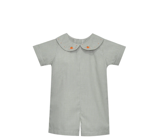 Gray Blue Williams Romper - Pumpkins