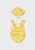 Newborn Girl 2-Piece Set with Sun Protection - Yellow