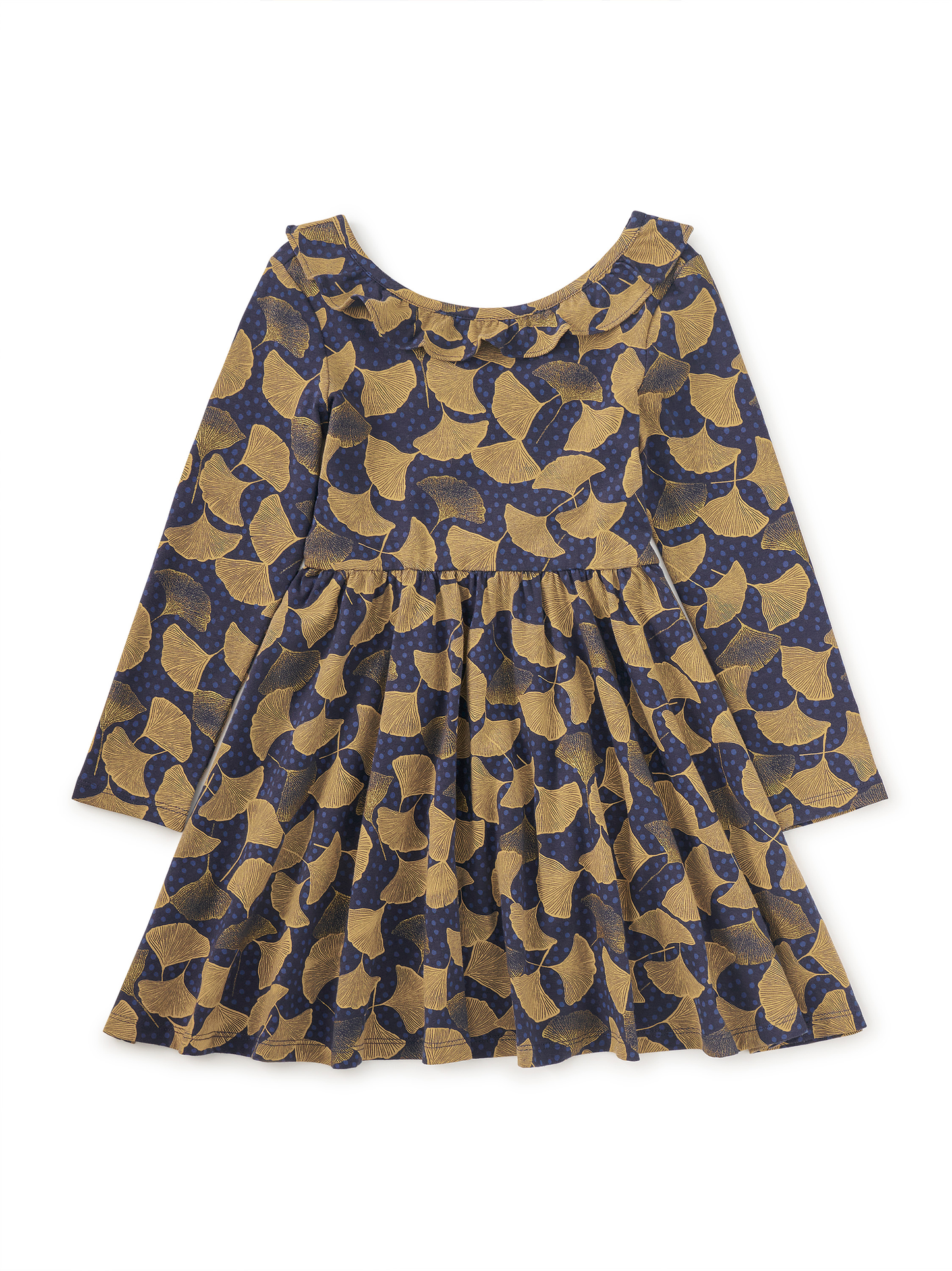 Ruffle Collar Ballet Dress - Gingko Leaf & Dot