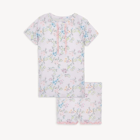 Emily Modal Magnetic No Drama Pajama Short Sleeve Short Set with Ruffle