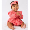 Ribbed Bamboo Long Sleeve Skirted Onesie - Candy Pink
