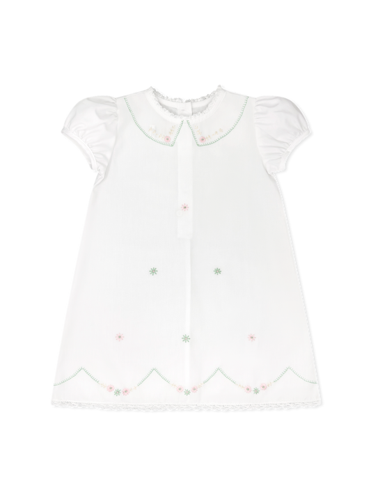Ashtyn Dress - Blessing White, Pink, & Green