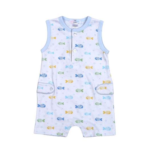 Blue Bubble Buddies Pima Romper