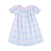 Blue Bows Pima Hand Smocked Dress