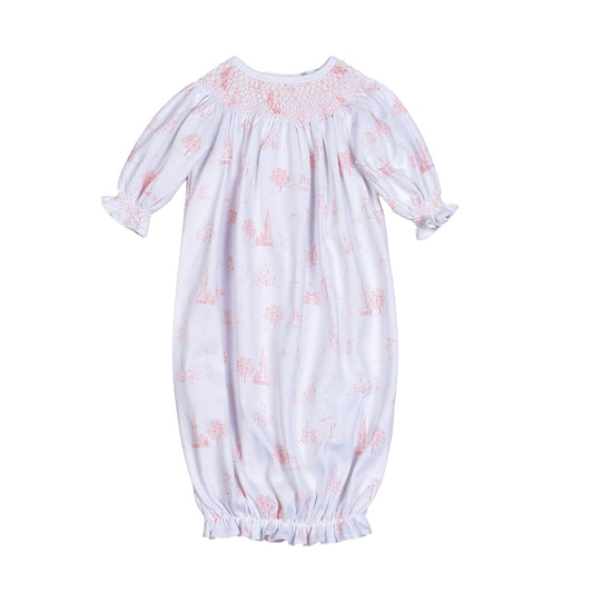 Pink Tiny Dots Pima Hand Smocked Gown