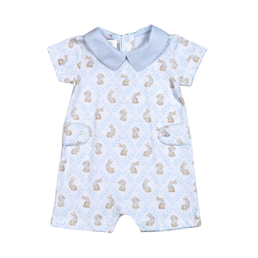 Blue Easter Bunnies Pima Romper