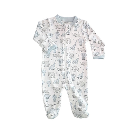 Zipper Footie - Elephants