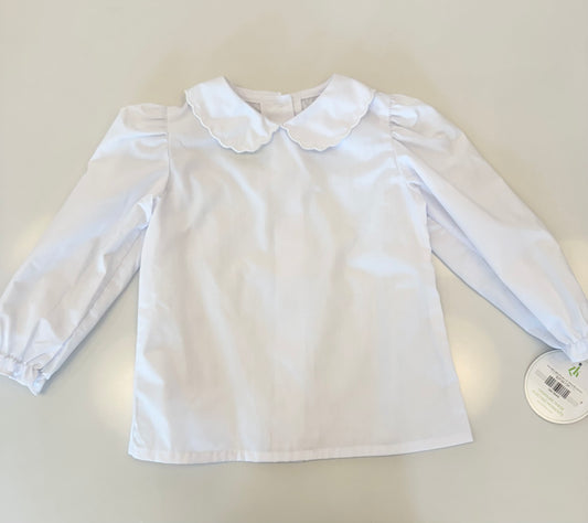 Kendall Collar Blouse, LS, White Broadcloth