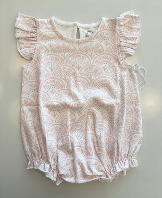 Girls Sleeveless Classic Bubble - Pink Scallop