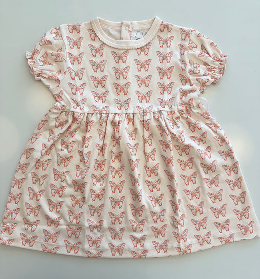 Short Sleeve Playtime Dress - Pink Butterflies
