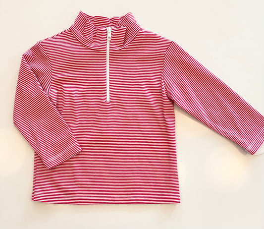 Cooper Zip Up Jacket, Red Bitty Stripe Knit