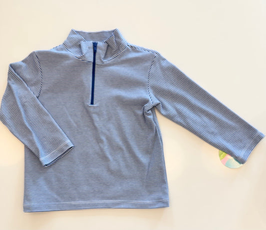 Cooper Zip Up Jacket, Royal Blue Bitty Stripe Knit