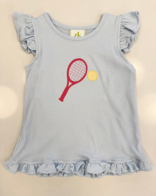 Tennis Angel Blouse, Light Blue Knit