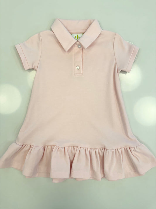 Adeline Polo Dress, Pink Knit