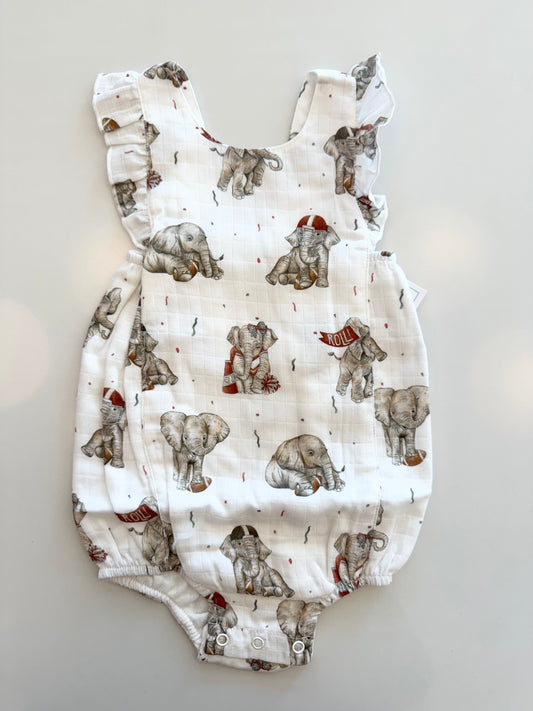 MVP: Alabama (Elephants) Organic Muslin - Sunsuit