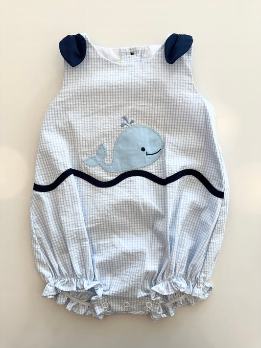 Whale Eloise Bubble, Light Blue Mini Seersucker