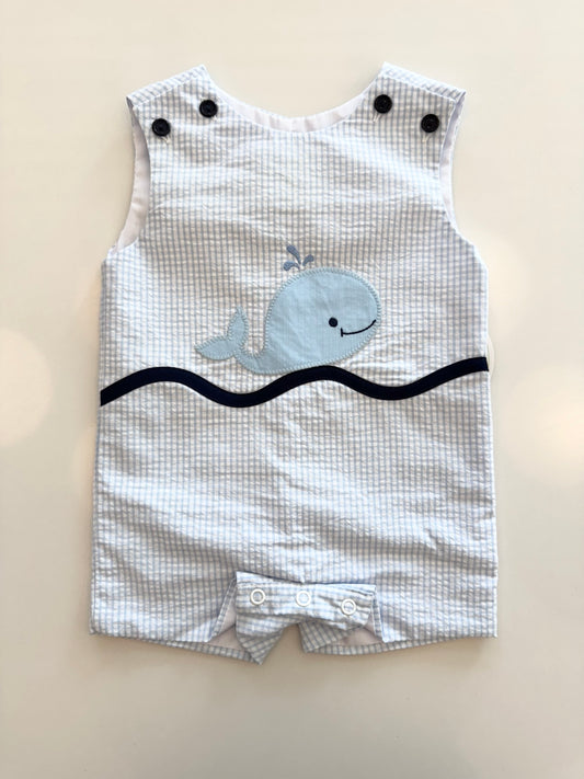 Whale Ashton Shortall, Light Blue Mini Seersucker