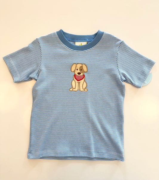 Labrador Harry's Play Tee, Periwinkle Bitty Stripe Knit