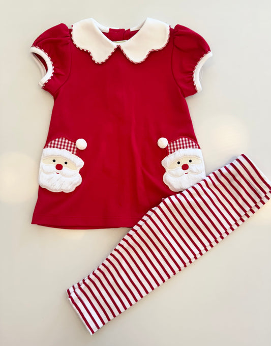 Santa Bryar Legging Set - Red Knit