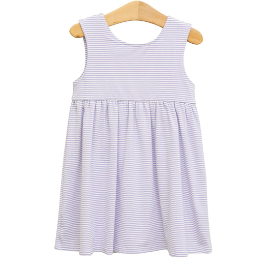 Isabella Dress - Lavender Stripe
