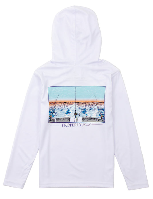 Boys Shade Performance Hoodie Castaway White