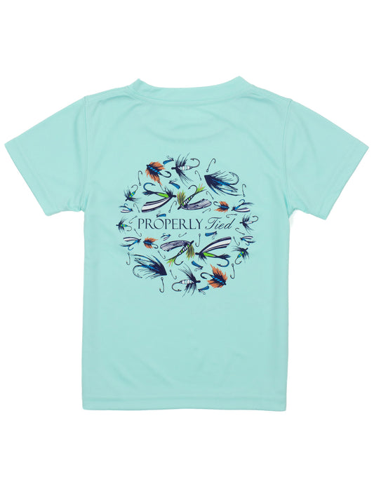 Properly Tied Boys Performance Tee Short Sleeve Stay Fly - Seafoam