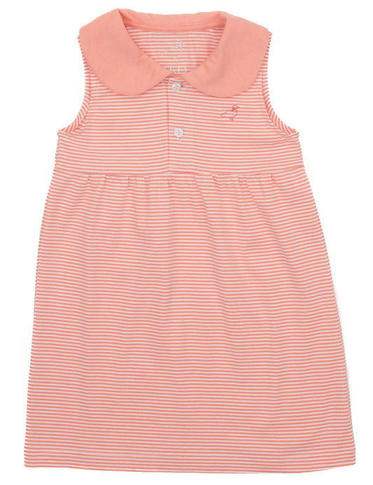 Properly Tied Girls Jackson Dress - Coral Stripe