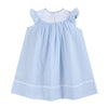 Light Blue Seersucker Easter Bunny Smocked Bishop