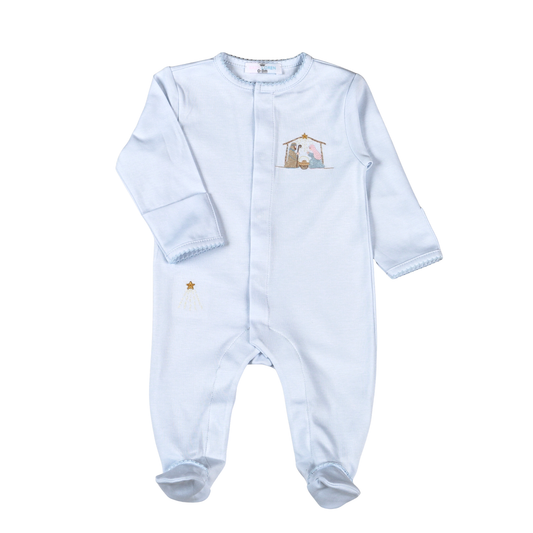 Blue Nativity Pima Footie