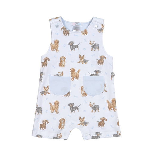 Blue Puppy Pals Pima Romper