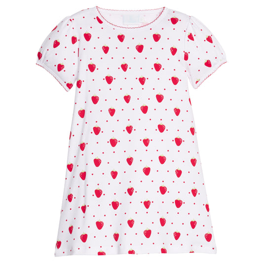 Printed T-Shirt Dress - Strawberries