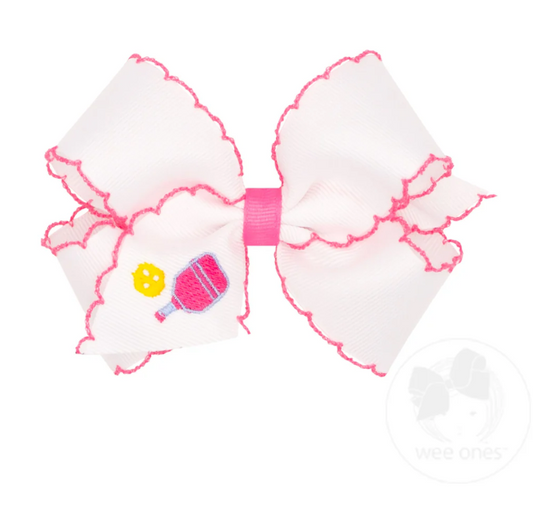 Country Club Embroidered Bow with Stitch Edge