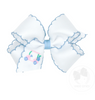 Country Club Embroidered Bow with Stitch Edge