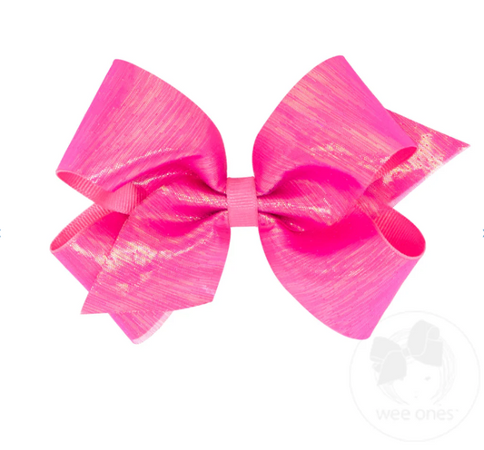 Sheer Iridescent and Grosgrain Overlay Hair Bow