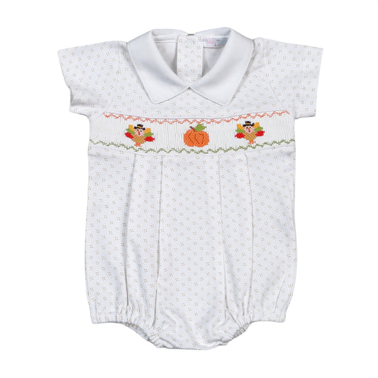 Boys Thankful Day Hand Smocked Pima Bubble