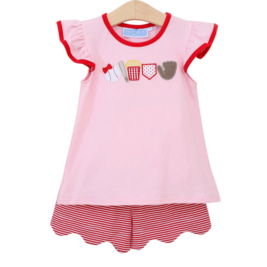 Take Me Out to the Ballgame Flutter Short Set