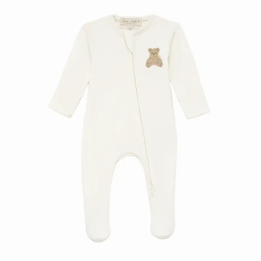 Bear Hugs Zip Footie - Ivory