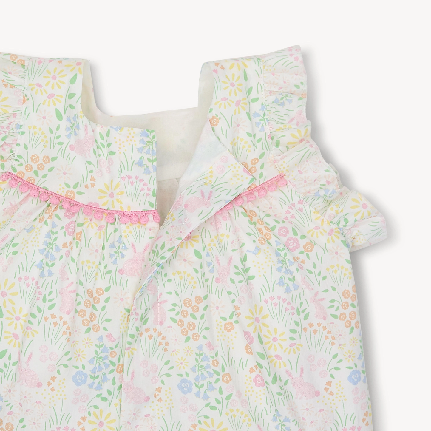 Hoppy Garden Cotton Poplin Magnetic Little Baby Sleeveless Dress + Diaper Cover Set