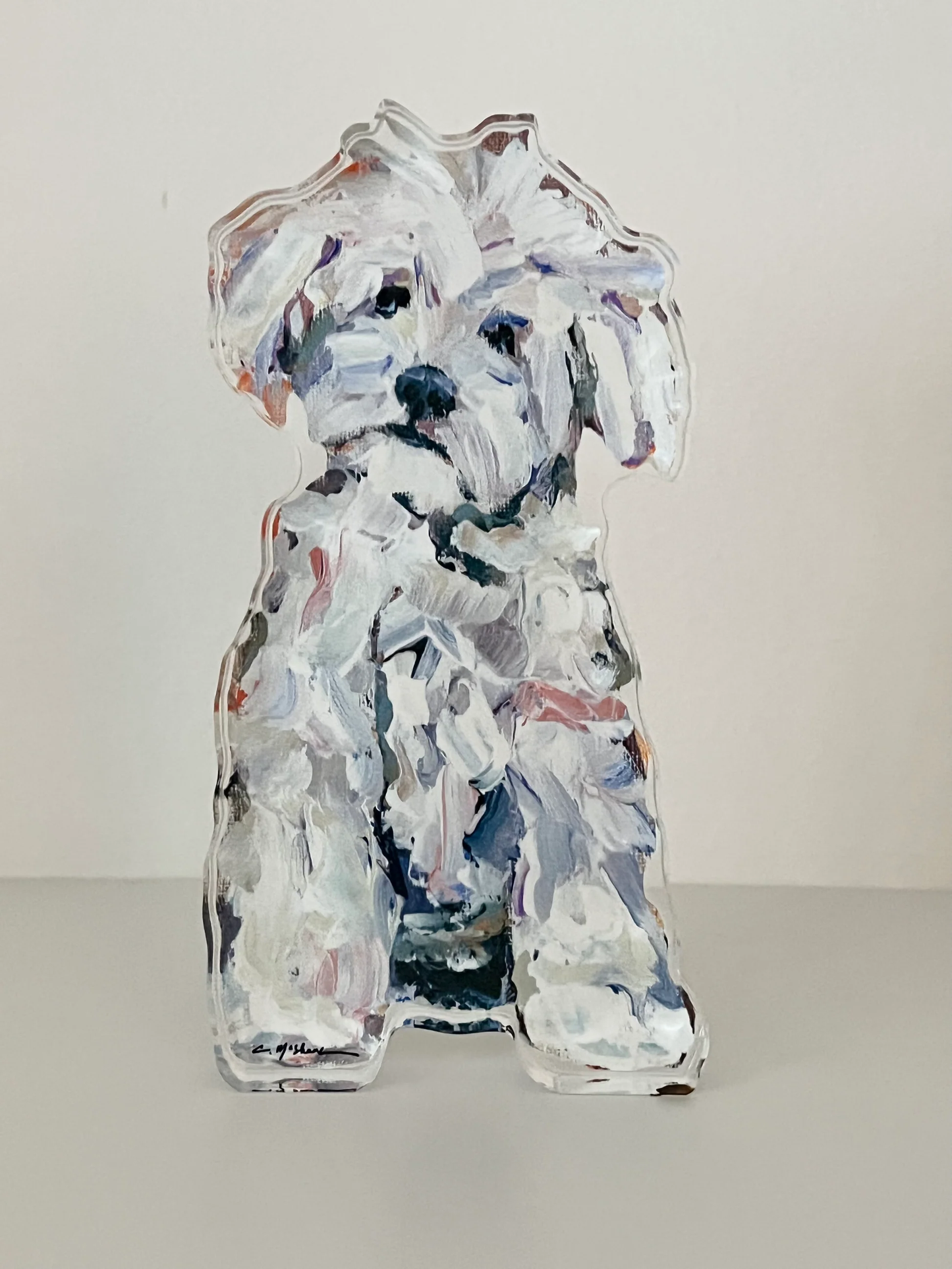 Maltipoo White Acrylic Large Shelfie
