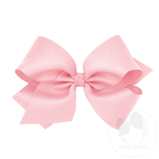 King Classic Grosgrain Hair Bow with Knot Wrap - Light Pink