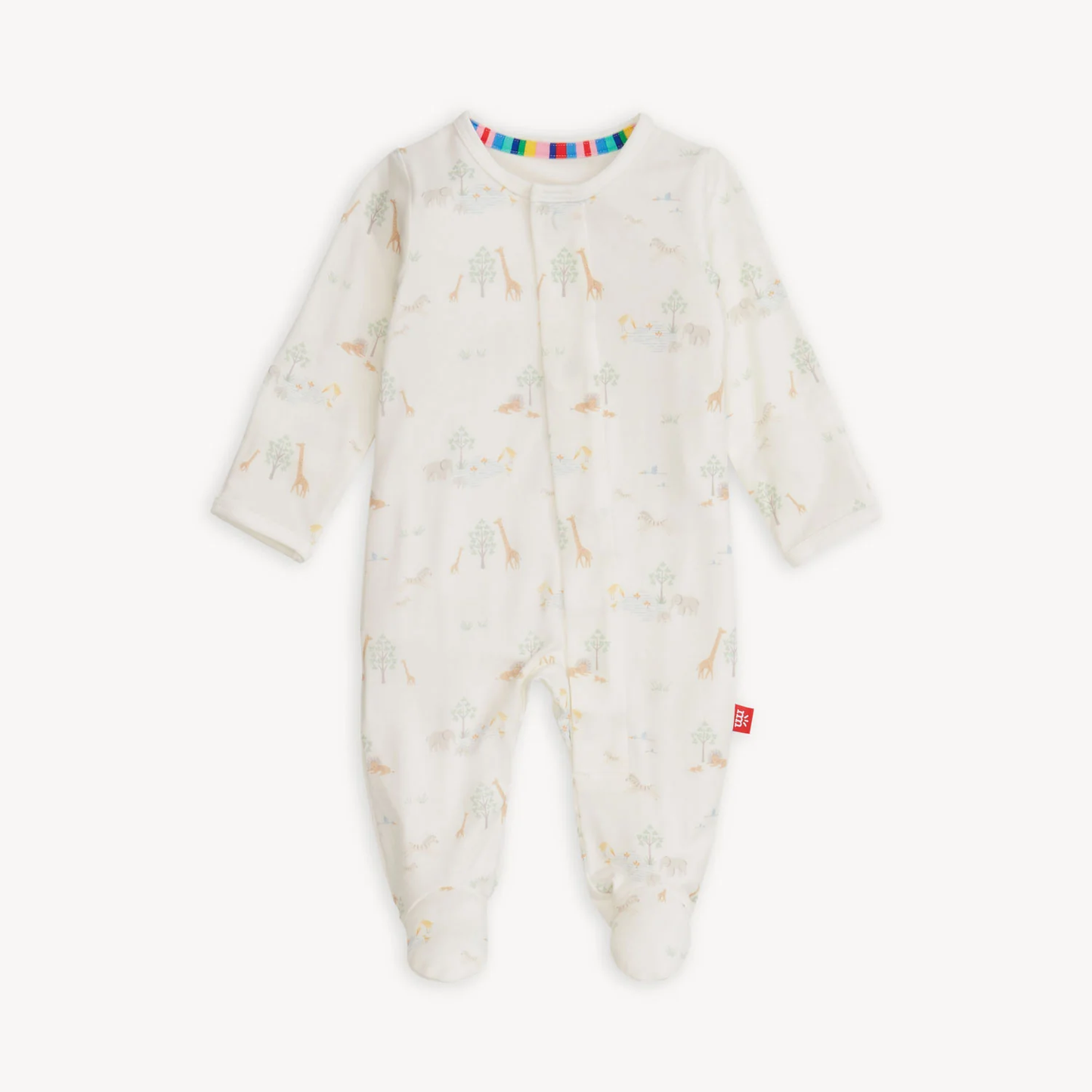 Magnetic Me Footie - White Serene Safari Footie