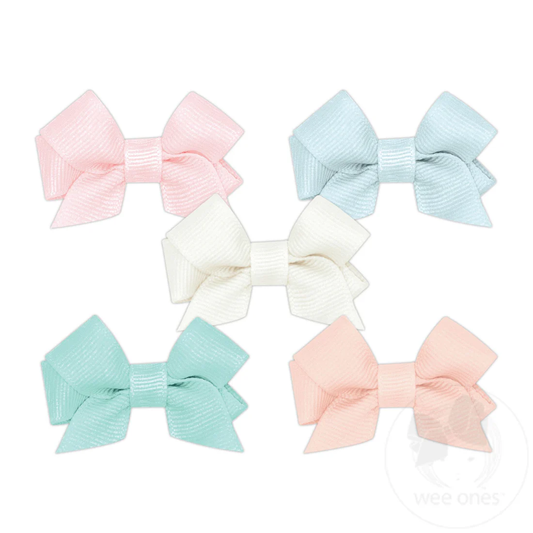 NEW MULTIPACK! Five Tiny Front-tail Grosgrain Bows - Spring 23