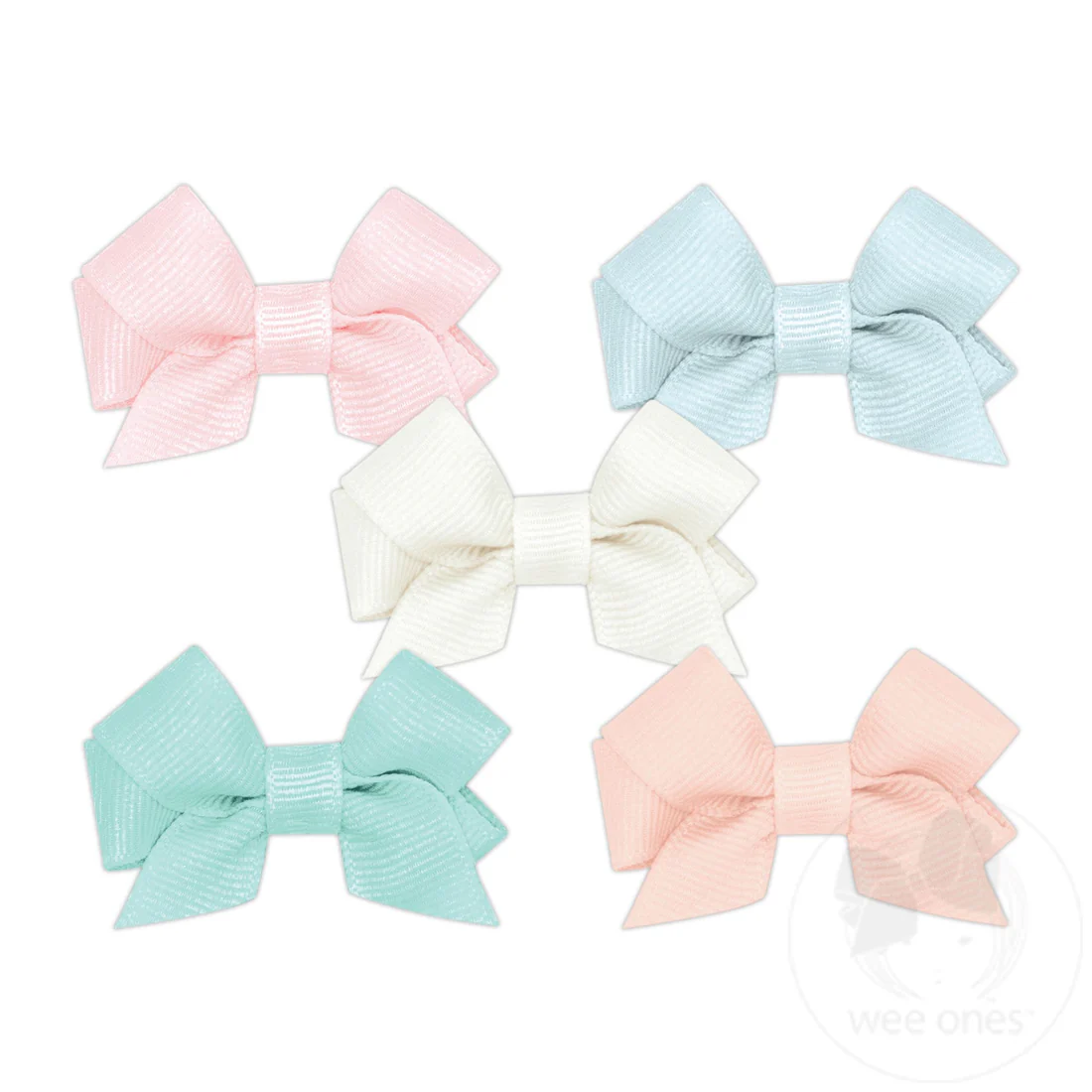 NEW MULTIPACK! Five Tiny Front-tail Grosgrain Bows - Spring 23