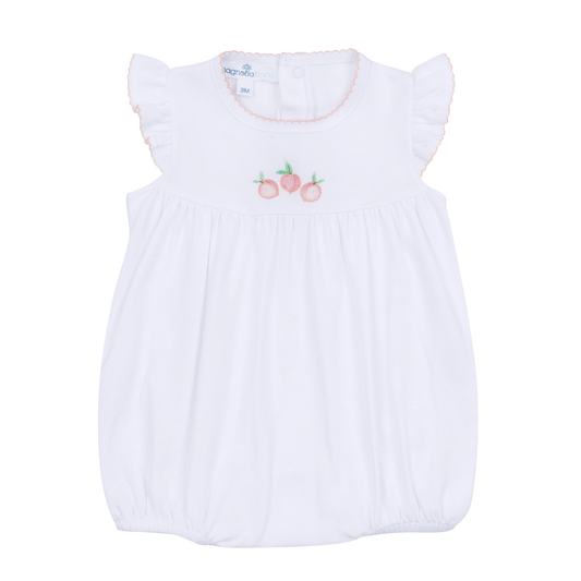 Summer Peaches Embroidered Flutter Bubble