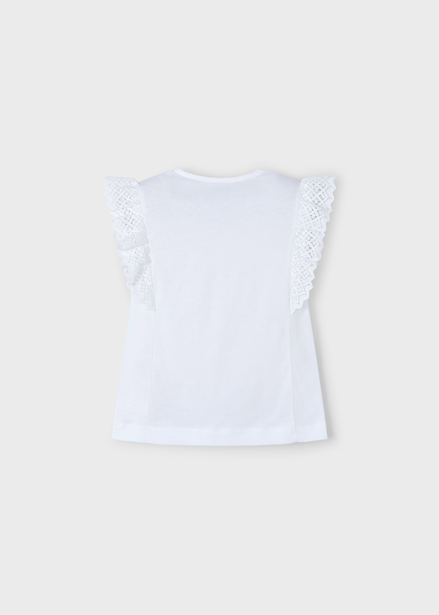 Girl Crochet Details T-Shirt -White