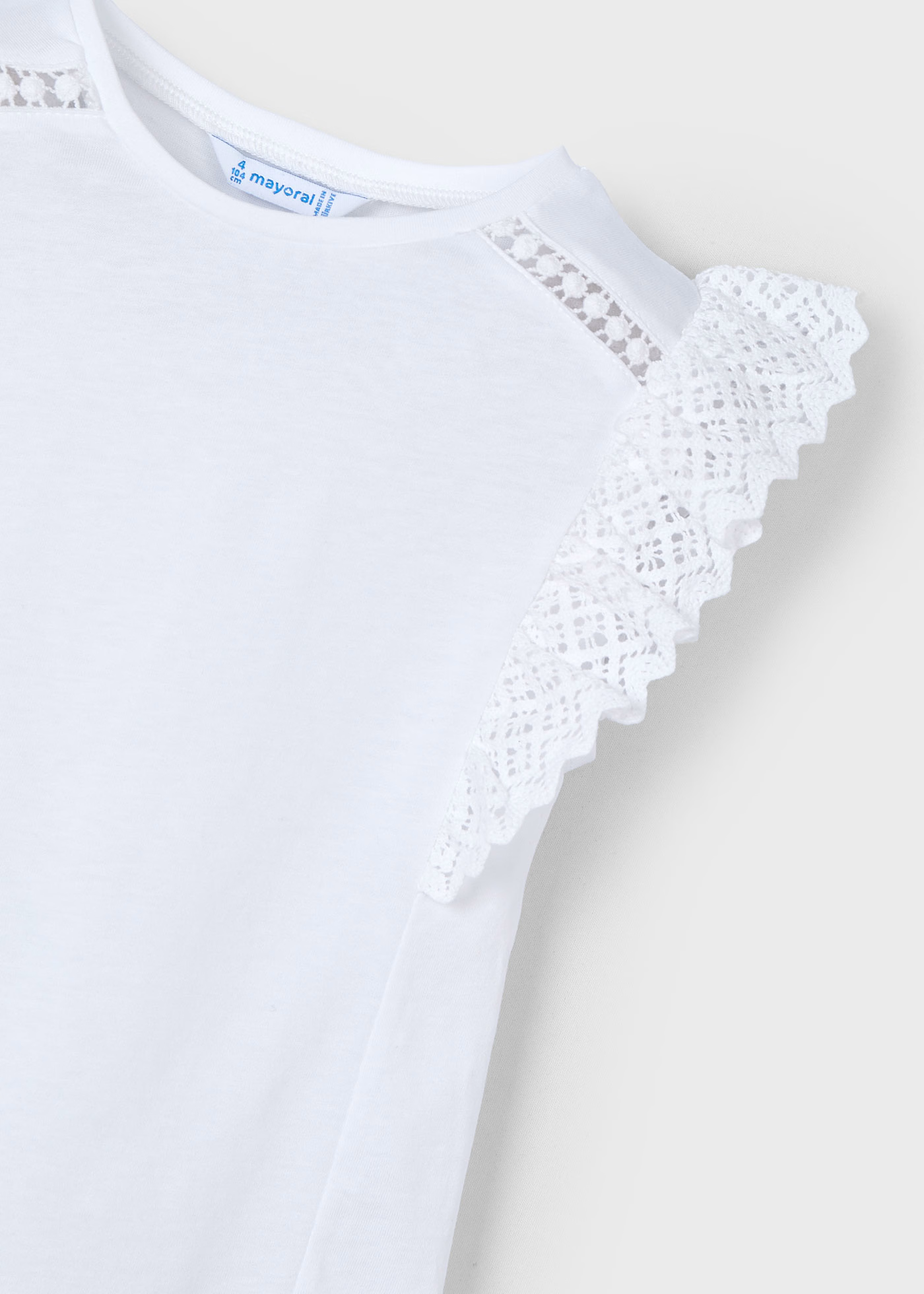 Girl Crochet Details T-Shirt -White