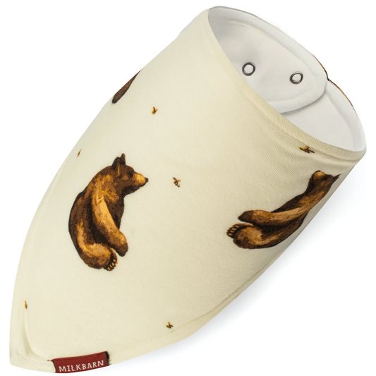 Honey Bear Bamboo Three-Layer Kerchief Bib