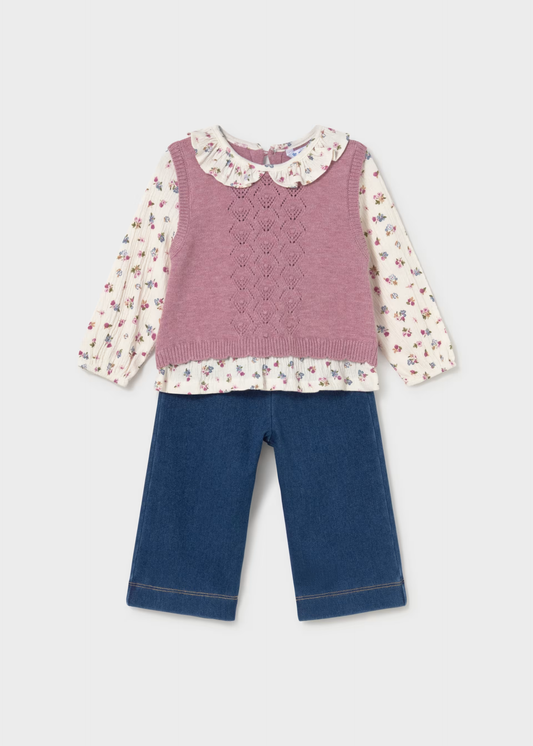 Baby Pants and Top Set - Violet Mix