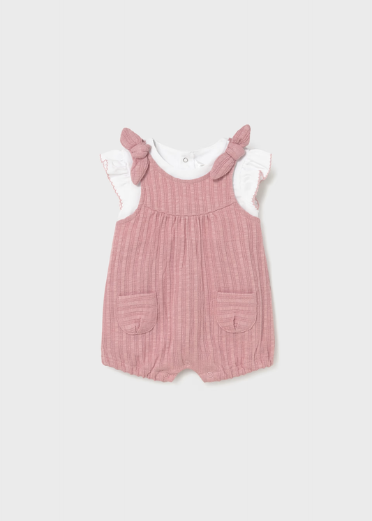 Dungaree and T-shirt Set - Rose