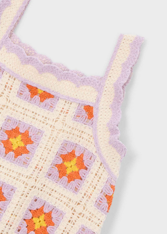 Girl Crochet Dress - Bone